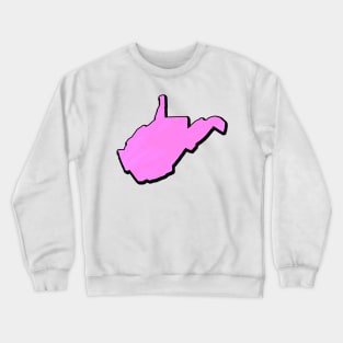 Pink West Virginia Outline Crewneck Sweatshirt